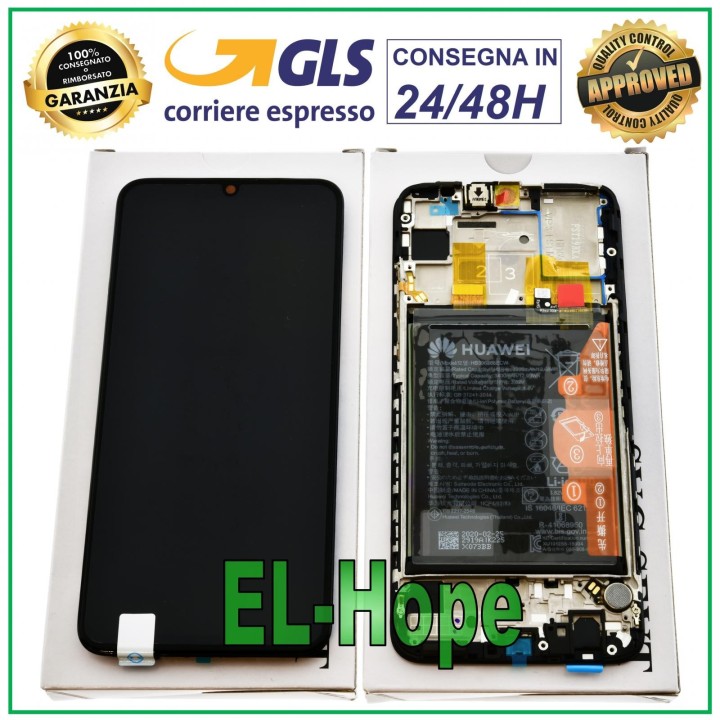 Écran LCD tactile de origine avec châssis et batterie pour Huawei Enjoy 9S Noir