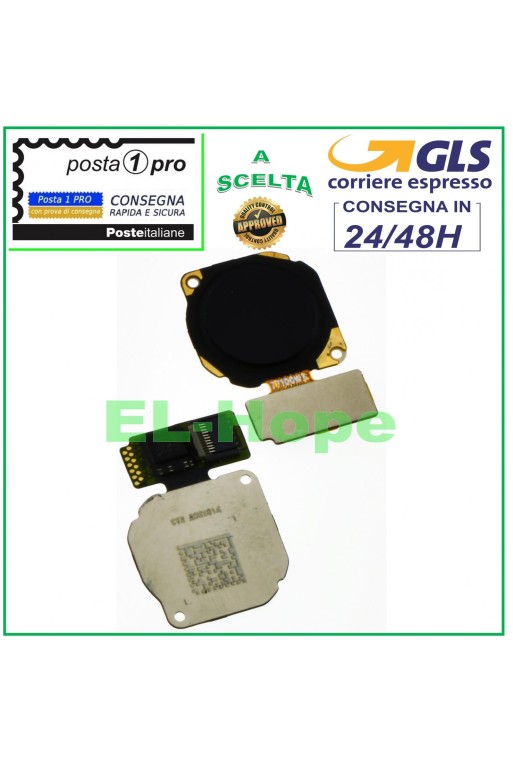 Cle' plate avec capteur de empreintes digitales pour Huawei P8 Lite 2017 LA1 Noir