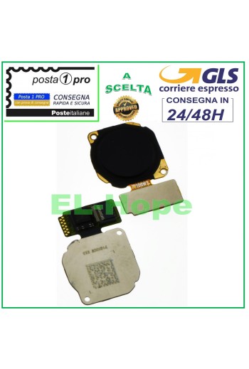 Bouton de accueil, capteur de empreintes digitales, Huawei Mate 20 Lite SNE-LX1 AL00, noir
