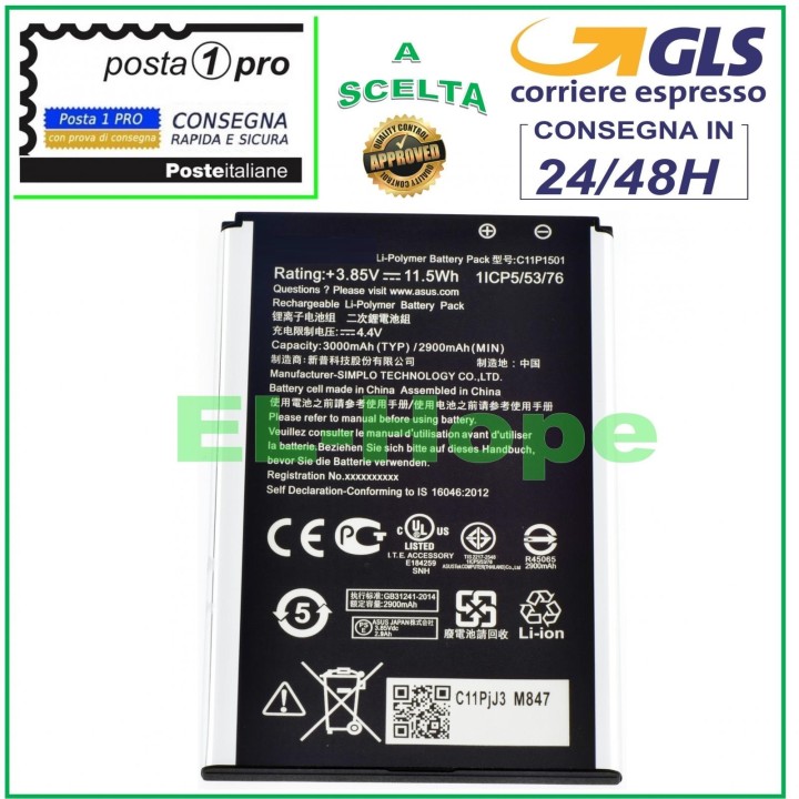 Batterie C11P1501 pour ASUS Zenfone Selfie ZD550KL ZD551KL Z00UD, identique a' le originale