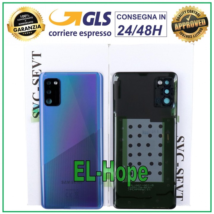 Coque arrie're en verre bleu pour Samsung Galaxy A41 SM-A415