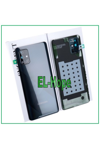 Coque arrie're et cache batterie de origine pour Samsung Galaxy A71 SM-A715, noir