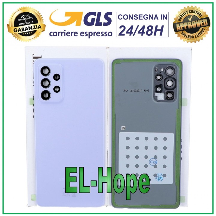 Coque arrie're en verre violet pour Samsung Galaxy A72 SM-A726 5G