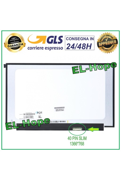 Écran LCD NT156WHM-T02 pour ordinateur portable 15,6 pouces, 40 broches, fin, 1366 x 768, HD LED