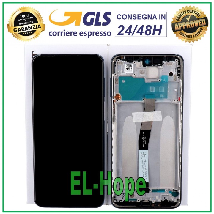 Écran tactile LCD de origine + cadre Xiaomi Redmi Note 9 Pro Max M2003J6B1I Noir