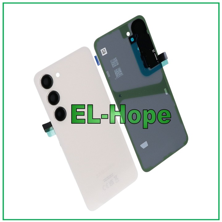 Coque arrie're en verre cre'me pour Samsung Galaxy S23 5G SM-S911B