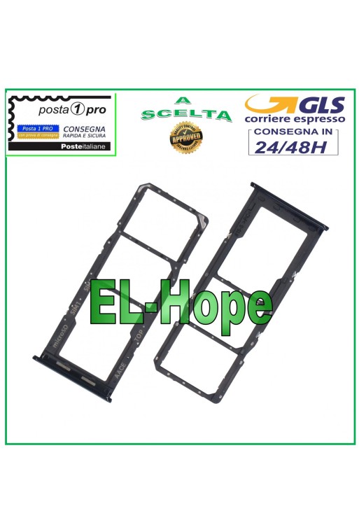 Compartiment pour carte nano SIM + micro SD pour Samsung Galaxy A13 SM A137 F Noir