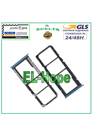 Compartiment pour chariot nano-sim carte SD Xiaomi Redmi 10 Prime M21061119DG bleu