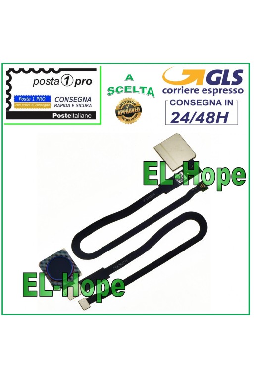 Cle' plate avec capteur de empreintes digitales pour Huawei Mate 10 Pro BLA-L29 Bleu