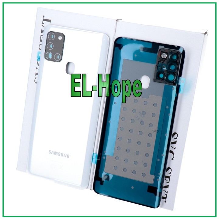 Coque arrie're en verre blanc de origine pour Samsung Galaxy A21S SM-A217