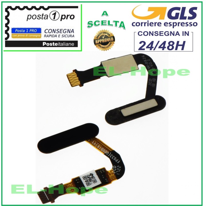 Bouton de accueil plat et flexible pour HUAWEI P20 PRO CLT-L29, noir
