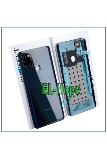 Coque arrie're originale en verre noir pour Samsung Galaxy A21S SM-A217