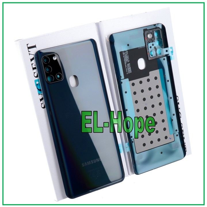 Coque arrie're originale en verre noir pour Samsung Galaxy A21S SM-A217