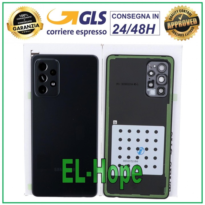 Coque arrie're en verre noir pour Samsung Galaxy A72 SM-A726 5G