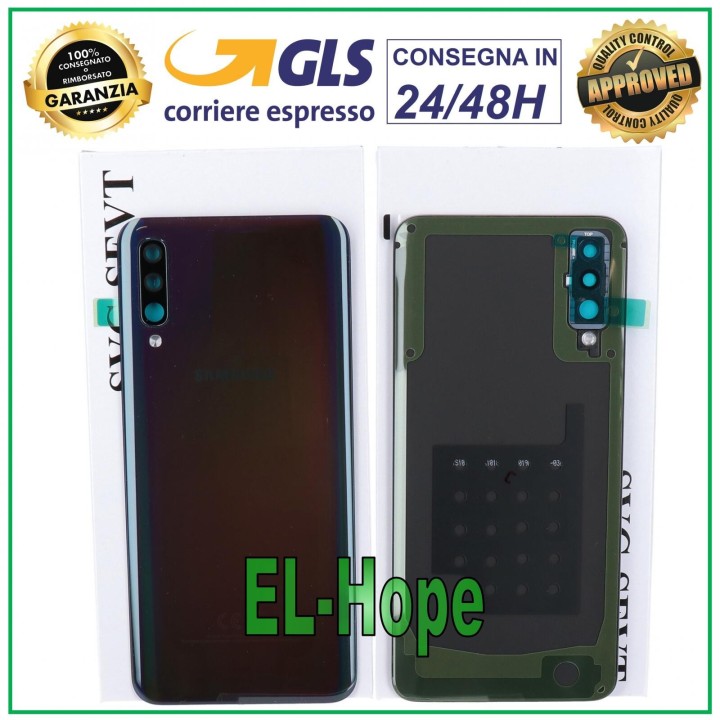 Coque arrie're originale en verre noir pour Samsung Galaxy A50 SM-A505
