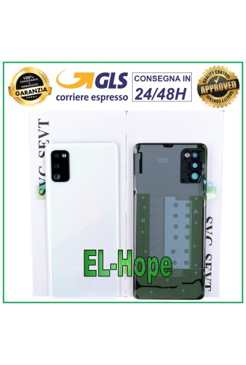 Coque arrie're en verre blanc de origine pour Samsung Galaxy A41 SM-A415