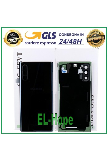 Coque arrie're originale en verre noir pour Samsung Galaxy Note 10 SM-N970 FN