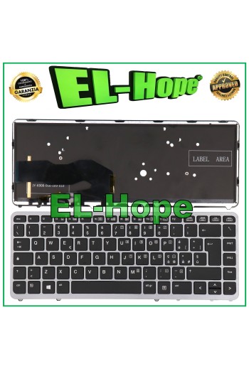 HP ELITEBOOK 740 G1 G2 / 745 G2 CADRE ARGENT CLAVIER ITALIEN RÉTROÉCLAIRÉ