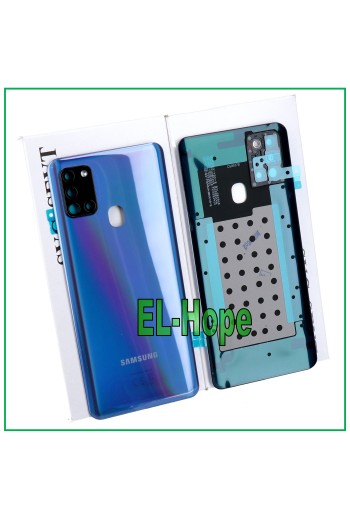 Coque arrie're en verre bleu pour Samsung Galaxy A21S SM-A217