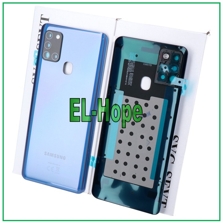 Coque arrie're en verre bleu pour Samsung Galaxy A21S SM-A217
