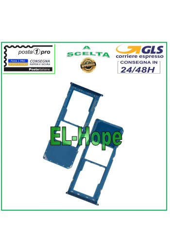 Compartiment pour carte SIM et micro SD pour Samsung Galaxy A70 SM-A705F Bleu