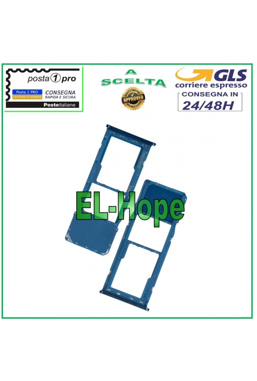 Compartiment pour carte SIM et micro SD pour Samsung Galaxy A70 SM-A705F Bleu