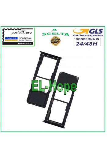 Compartiment pour carte SIM et micro SD pour Samsung Galaxy A20, A30, A50, A70, noir