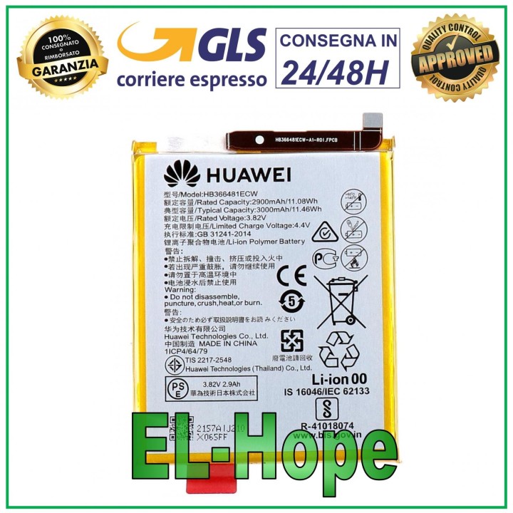 Batterie de origine Huawei P20 Lite ANE-L21 LX1 HB366481ECW 3000 mAh