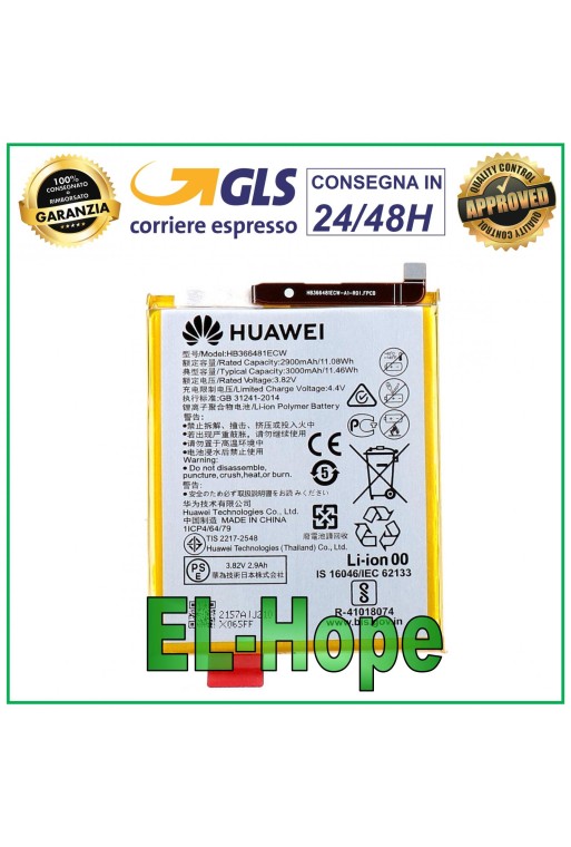 Batterie de origine Huawei P Smart Fig-L21 LX1 HB366481ECW 3000 mAh