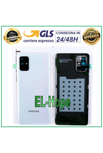 Coque arrie're en verre blanc de origine pour Samsung Galaxy A71 SM-A715