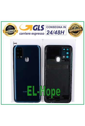 Coque arrie're en verre bleu pour Samsung Galaxy M21S SM-M217F