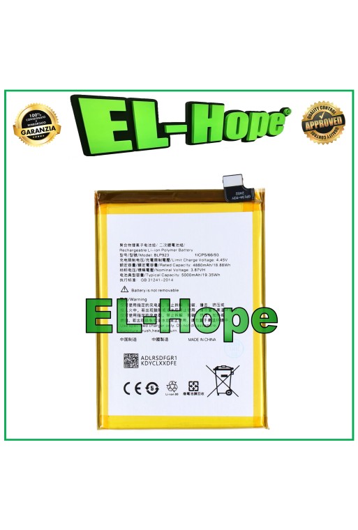 Batterie BLP923 pour Oppo A57 5G PFTM20 5000 mAh, qualite' e'quivalente a' le originale