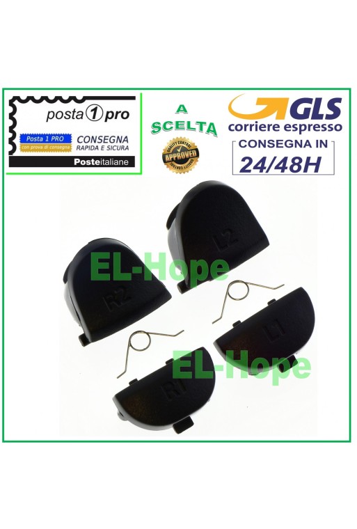 ENSEMBLE DE BOUTONS DE LEVIER DE REMPLACEMENT L1 L2 R1 R2 + RESSORTS POUR MANETTE PS4 JDM-020 V1