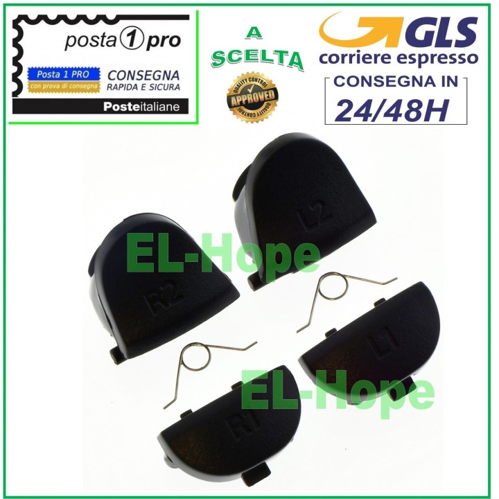 ENSEMBLE DE BOUTON DE LEVIER DE REMPLACEMENT L1 L2 R1 R2 + RESSORTS POUR MANETTE PS4 JDS-001 V1
