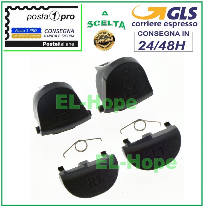 ENSEMBLE DE BOUTON DE LEVIER DE REMPLACEMENT L1 L2 R1 R2 + RESSORTS POUR MANETTE PS4 CUH-ZCT2E