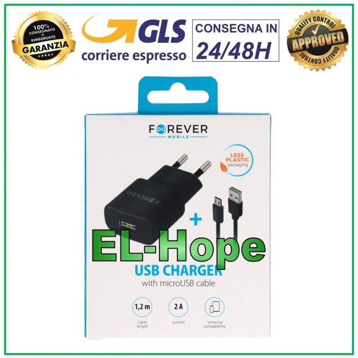 Chargeur de batterie de voyage universel pour Wiko 5 V 10 W + câble micro USB 1,2 m noir