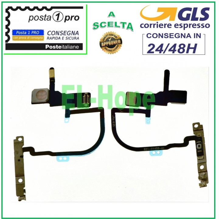 Bouton marche/arre't plat flexible pour microphone et flash Apple iPhone XS Max