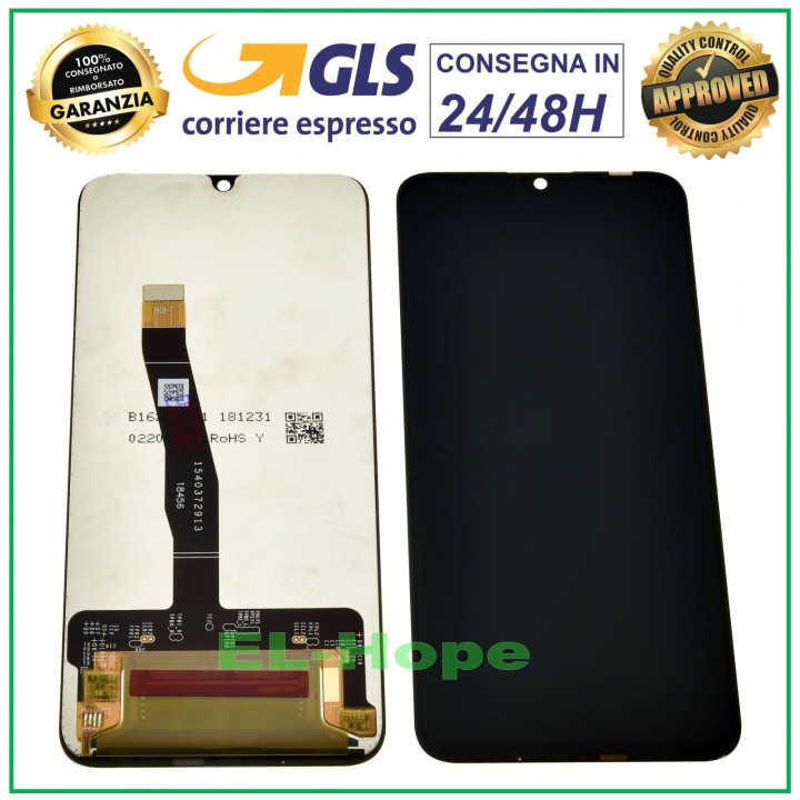 Écran LCD tactile en verre noir pour Huawei Honor 10 Lite HRY-LX2
