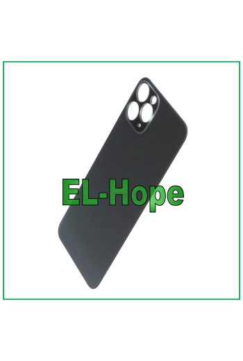 Coque arrie're en verre pour iPhone 11 Pro, grand trou, gris side'ral