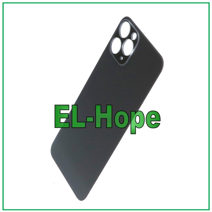 Coque arrie're en verre pour iPhone 11 Pro, grand trou, gris side'ral