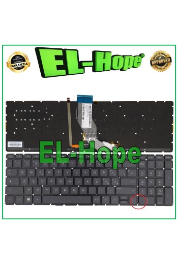 Clavier italien re'troe'claire' noir pour ordinateur portable HP Pavilion 15-AB