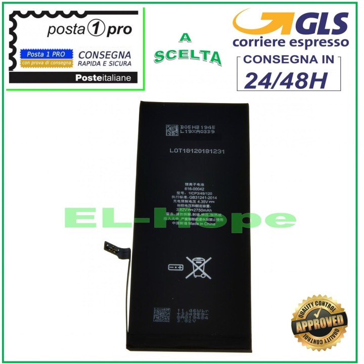 BATTERIE DE REMPLACEMENT POUR IPHONE 6S+ PLUS 2750 mAh