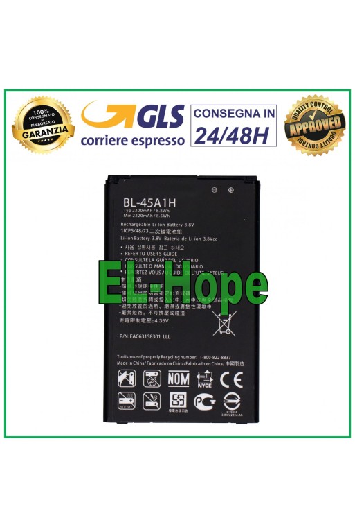 Batterie BL-45A1H pour LG K10 K420 K420N K430 K430DS K450 2300 mAh, identique à l original