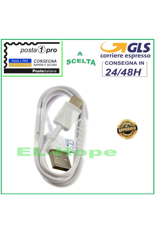 Câble type C pour Samsung Galaxy S9, S10, S8 Plus, Note 7 et 8, blanc, 1,20 m