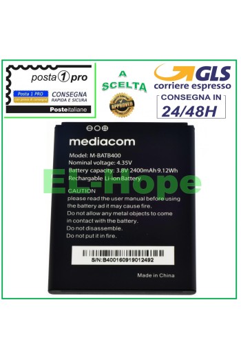 Batterie d origine Mediacom M-BATB400 Phonepad Duo B400 M-PPAB400 M-PPBB400 3,8 V