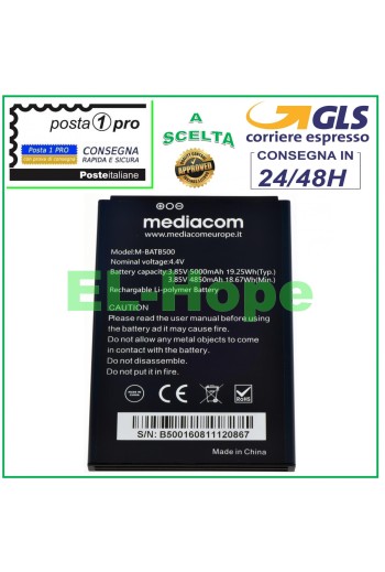 Batterie d origine Mediacom M-BATB500 Phonepad Duo B500 M-PPAB500 5000 mAh 4,4 V