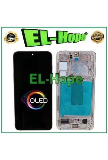 Écran tactile LCD OLED pour Samsung Galaxy S23+ Plus SM-S916, cadre argenté et blanc