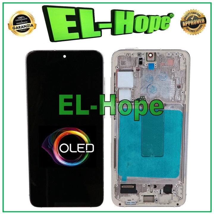 Écran tactile LCD OLED pour Samsung Galaxy S23+ Plus SM-S916, cadre argente' et blanc