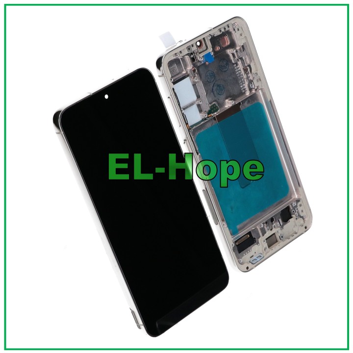 Écran tactile LCD OLED pour Samsung Galaxy S23+ Plus SM-S916, cadre argente' et blanc