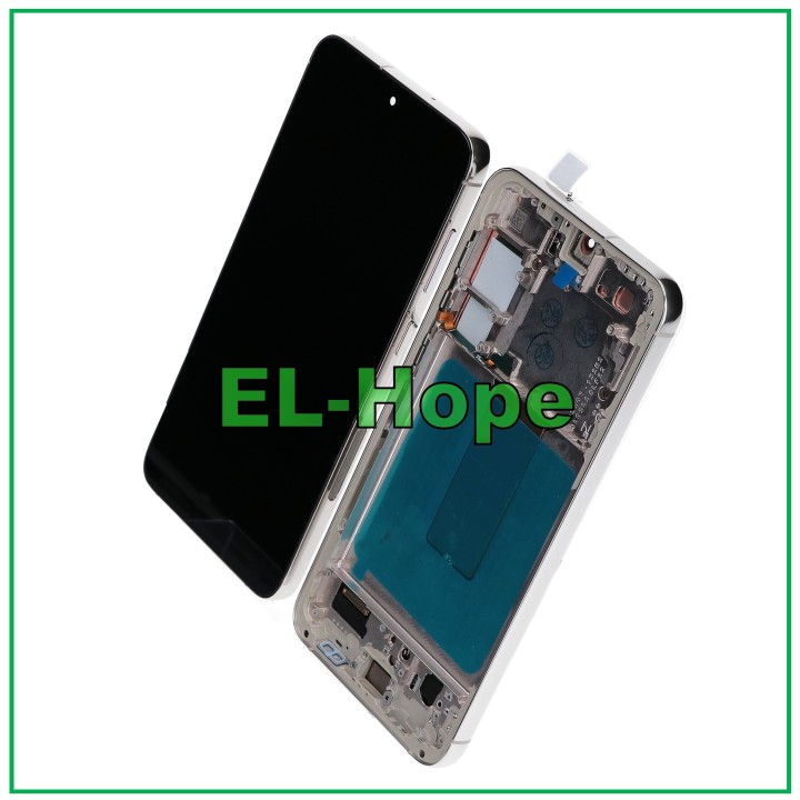 Écran tactile LCD OLED pour Samsung Galaxy S23+ Plus SM-S916, cadre argente' et blanc